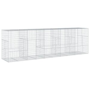 vidaXL Panier gabion avec couvercle 500x100x150 cm fer galvanisé