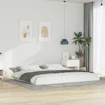 vidaXL Cadre de lit Blanc 200 x 200 cm Bois massif en pin