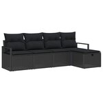 vidaXL Ensemble de canapé de jardin avec coussin 5 Pièces Noir Poly rotin
