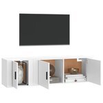 vidaXL Ensemble de meubles TV 2 Pièces Blanc Bois d'ingénierie