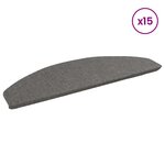vidaXL Tapis d'escalier auto-adhésifs 15 Pièces Gris 80 x 28 x 3 5 cm