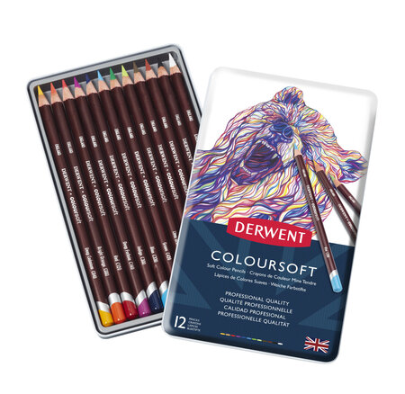 Crayons de couleur Derwent ColourSoft Boite x12