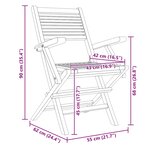 vidaXL Chaises de jardin pliantes lot de 6 55x62x90cm bois massif teck