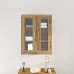 Armoire murale vidaXL avec portes en verre Chêne artisan 69 5x34x90 cm