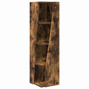 vidaXL Meuble d'angle Chêne fumé 27 5x27x102cm Bois d'ingénierie