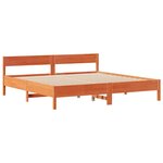 vidaXL Lit bibliothèque sans matelas cire marron 200x200 cm pin massif