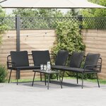 Sofa d'angle vidaXL Noir 231x173x78 cm en Poly Rattan