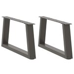 vidaXL Pieds de table basse en forme de V  2 pièces  anthracite  50 x (30-31 3) cm  acier