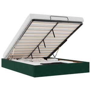 vidaXL Cadre de lit ottoman sans matelas vert foncé 140x190 cm velours