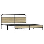 vidaXL Cadre de lit en métal sans matelas chêne sonoma 193x203 cm