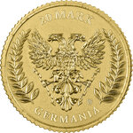 Monnaie GERMANIA Queen on the Throne 1/10 Oz Or 20 Mark Germania 2026 (PRÉCOMMANDE)