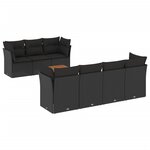 vidaXL Salon de jardin 8 Pièces avec coussins noir résine tressée