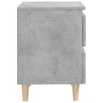 vidaXL Tables de chevet pieds en pin 2 Pièces gris béton 40x35x50 cm
