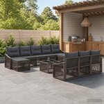 vidaXL Ensemble de canapé de jardin 11 pc Gris polyrotin