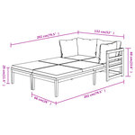 vidaXL Chaises longues et coussins blanc crème lot de 2 bois d'acacia