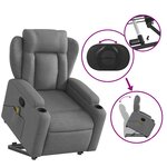 vidaXL Fauteuil de massage inclinable Gris foncé Tissu