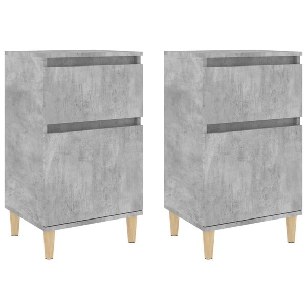 vidaXL Tables de chevet 2 Pièces gris béton 40x35x70 cm
