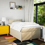 vidaXL Sommier à lattes de lit avec matelas Crème 120x200 cm Tissu