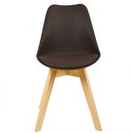 Chaise de salle à manger faux cuir pieds bois marron 19_0000126