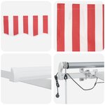 vidaXL Store rétractable automatique LED rayé rouge et blanc 450x300 cm
