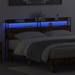 vidaXL Tête de lit avec étagère Chêne fumé 180 cm Bois d'ingénierie
