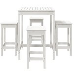 vidaXL Ensemble de bar de jardin 5 Pièces blanc bois massif de pin