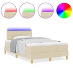 vidaXL Lit à ressorts avec matelas Crème 120 x 200 cm tissu