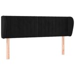 vidaXL Tête de lit avec oreilles Noir 147x23x78/88 cm Velours