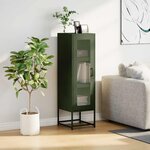 vidaXL Buffet haut vert olive 36x39x123 cm acier laminé à froid