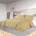 vidaXL Ensemble de housse de couette Taupe 140x200 cm Microfibre