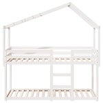 vidaXL Lit superposé avec toit blanc 90x200 cm bois de pin massif