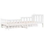 vidaXL Lit de jour et tiroirs sans matelas blanc 90x200 cm bois massif