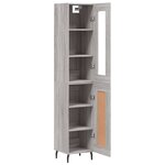 vidaXL Buffet haut Sonoma gris 34 5x34x180 cm Bois d'ingénierie