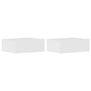 vidaXL Tables de chevet flottantes 2Pièces Blanc brillant Bois ingénierie