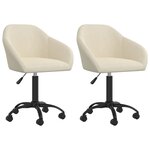 vidaXL Chaises pivotantes à manger lot de 2 crème velours