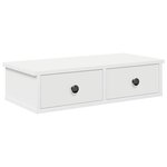 vidaXL Étagère murale avec tiroirs blanc 60x28x15 cm bois d'ingénierie