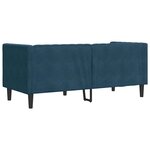 vidaXL Canapé Chesterfield avec traversins 2 places bleu velours