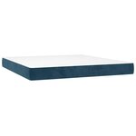 vidaXL Sommier à lattes de lit et matelas Bleu foncé 180x200cm Velours