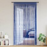 vidaXL Rideau en fils 2 Pièces 100 x 250 cm Bleu