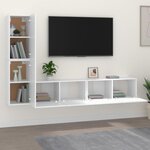 vidaXL Ensemble de meubles TV 4 Pièces Blanc Bois d'ingénierie
