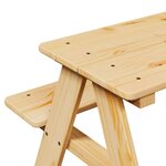 vidaXL Table avec bancs pour enfants IRUN 90x79 5x50 cm bois massif