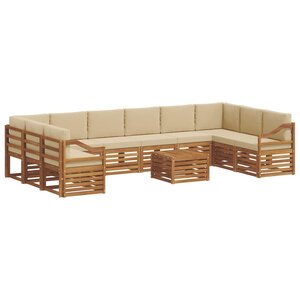 vidaXL Ensemble de canapés d'extérieur 11 Pièces Naturel et Beige
