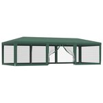 vidaXL Tente de fête avec 8 parois latérales en maille Vert 9x4 m PEHD