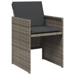 vidaXL Ensemble à manger de jardin et coussins 7 Pièces gris rotin