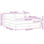 Lit box spring vidaXL avec matelas Rose 160x200 cm Velours