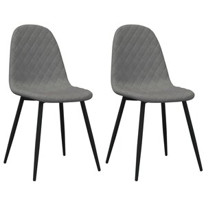 vidaXL Chaises à manger lot de 2 Gris clair Velours