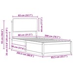 vidaXL Cadre de lit avec tête de lit rembourrée Gris clair 80 x 200 cm