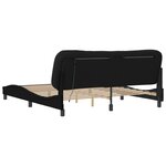 vidaXL Cadre de lit avec LED sans matelas Hvar noir 180x200 cm tissu