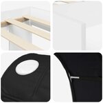 vidaXL Cadre de lit avec tunnel 3 Pièces Blanc et noir Bois d’ingénierie
