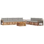 vidaXL Ensemble de canapés d'extérieur 8 Pièces Gris Naturel et Clair